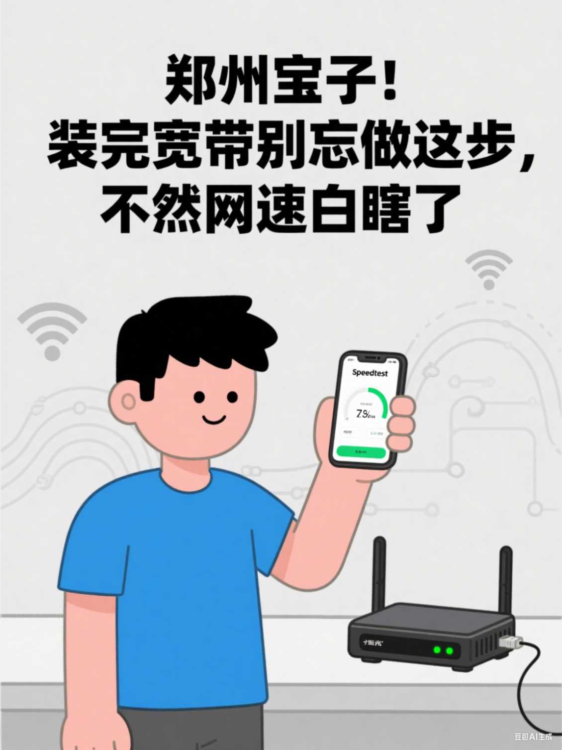 郑东新区宝子！装完宽带别忘做这步，不然网速白瞎了